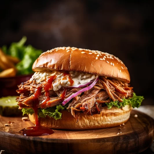 juicy pulled pork sandwich